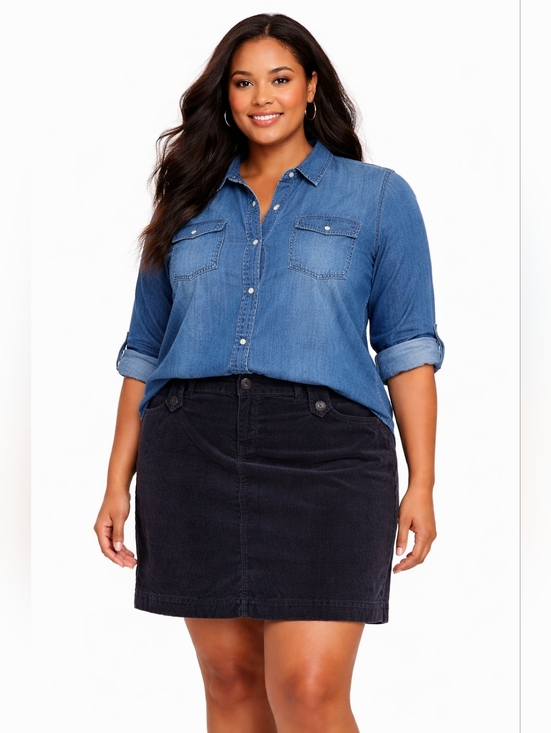 Avenue Dresses & Skirts - Avenue Plus Size Black Corduroy Skirt Size 24